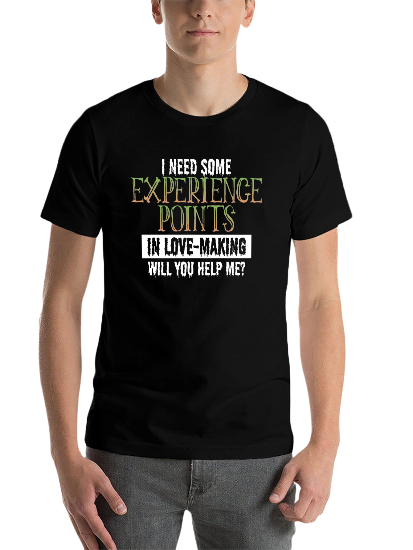 Black Experience Points Graphic T-Shirt - Love-Making Help view 7