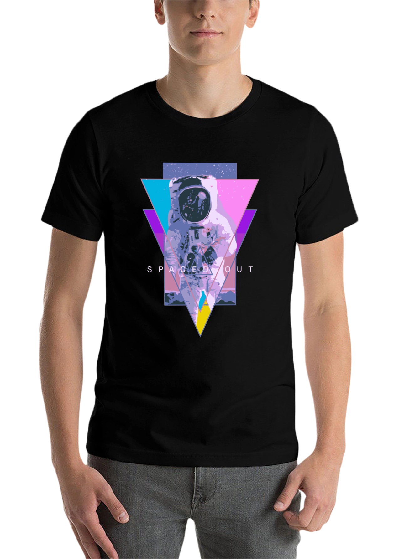Black Spaced Out Astronaut Graphic Tee - Black view 7