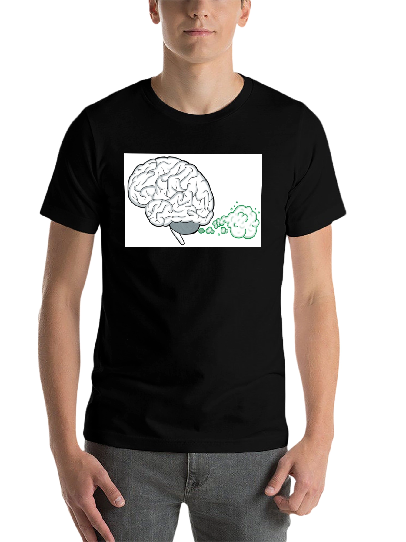 Black Brain Fart Graphic Tee - Funny Novelty T-Shirt view 7