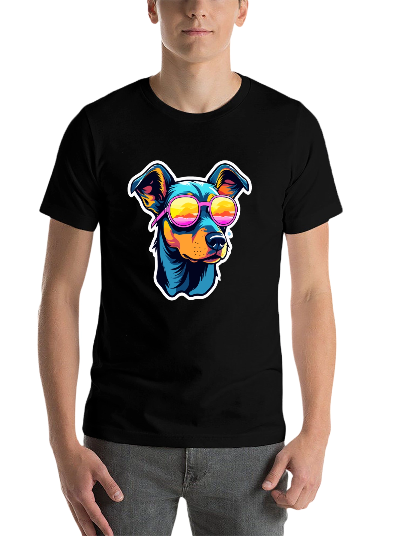 Black Cool Dog T-Shirt view 7
