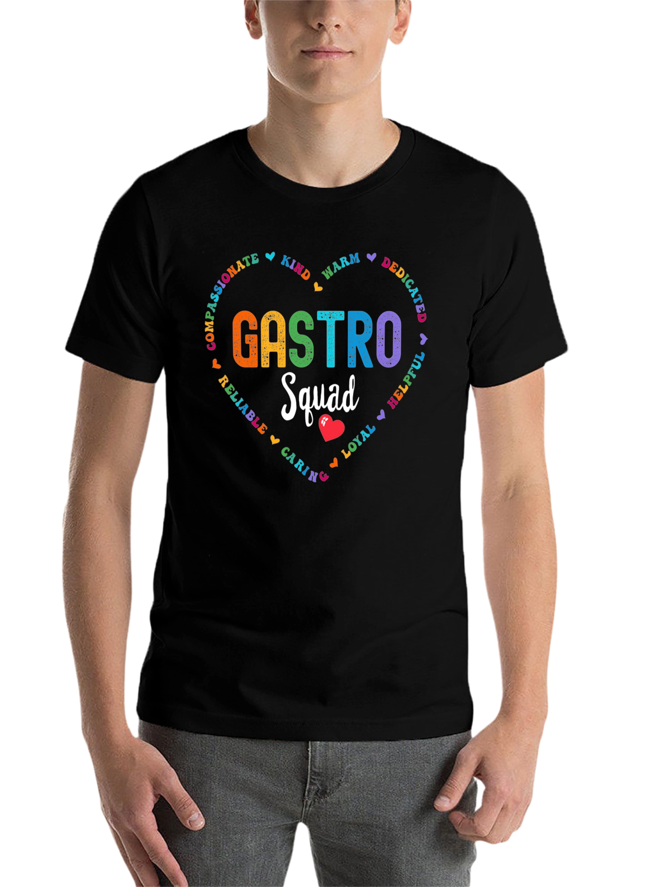 Black Gastro Squad Heart Tee - Compassionate Team Apparel view 7
