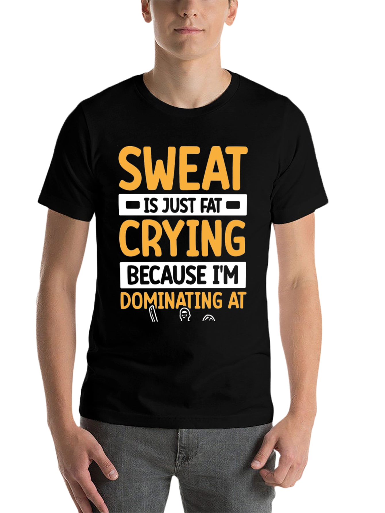 Black Sweat is Fat Crying T-Shirt - Workout Motivation Tee view 7