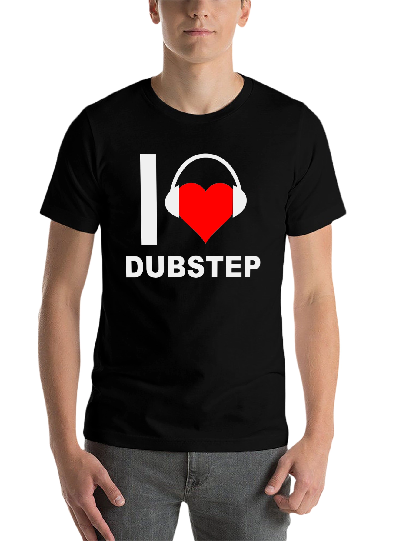 Black I Love Dubstep Music T-Shirt - Black view 7
