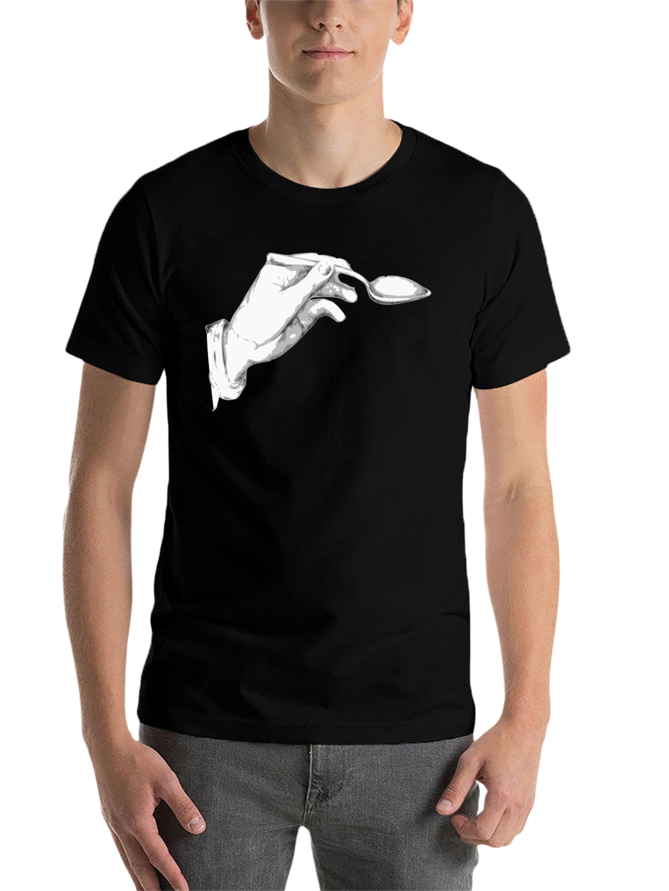 Black Novelty Hand & Spoon Graphic Tee view 7