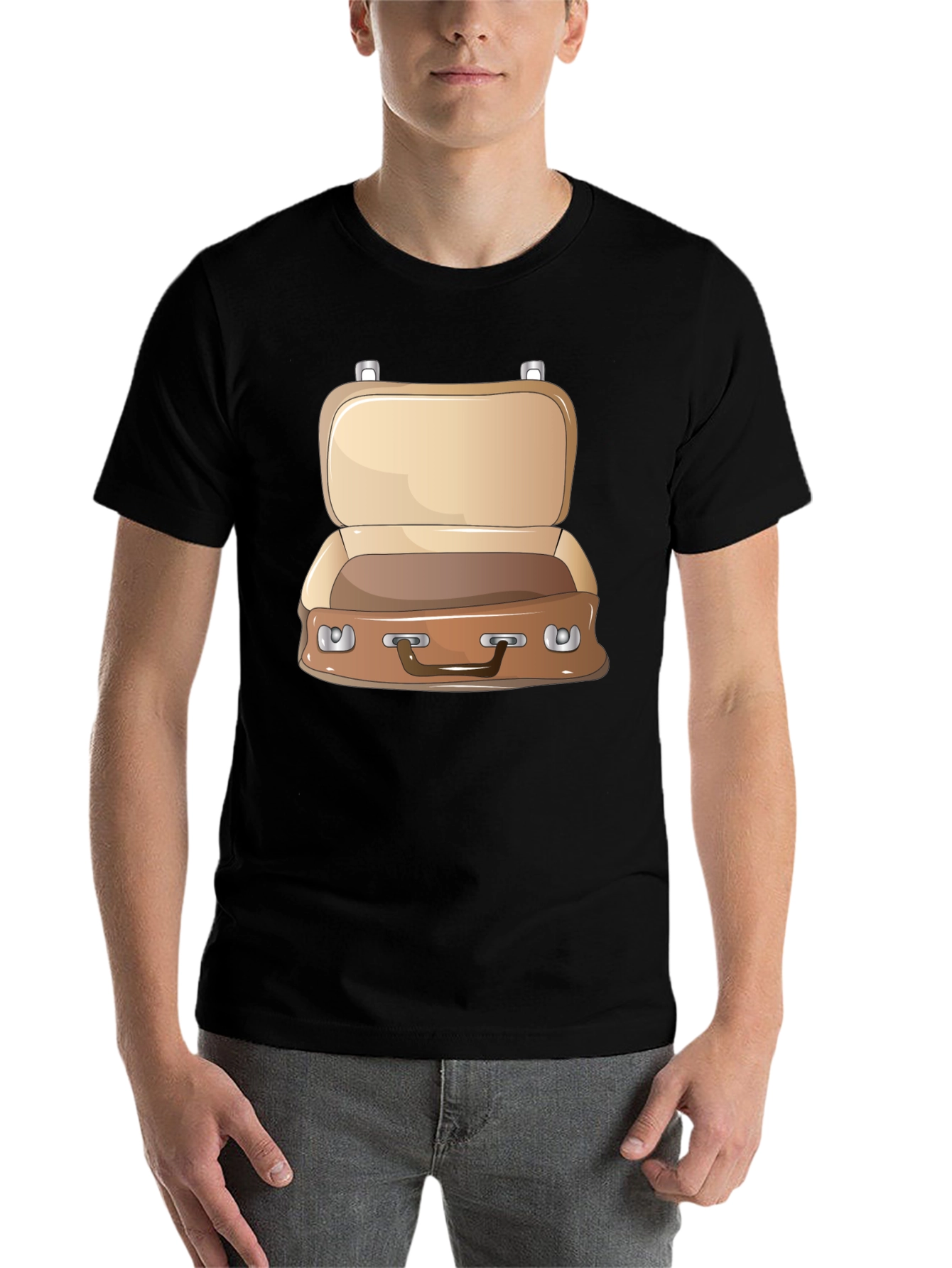 Black Open Suitcase Graphic T-Shirt view 7