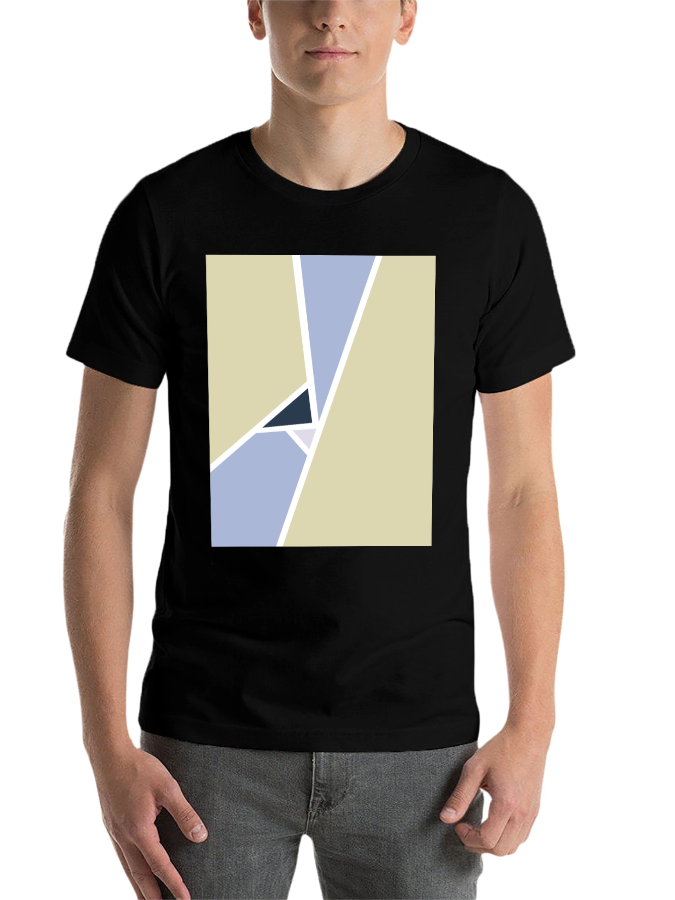 Black Geometric Minimalist Graphic Tee - Modern Art Style view 7