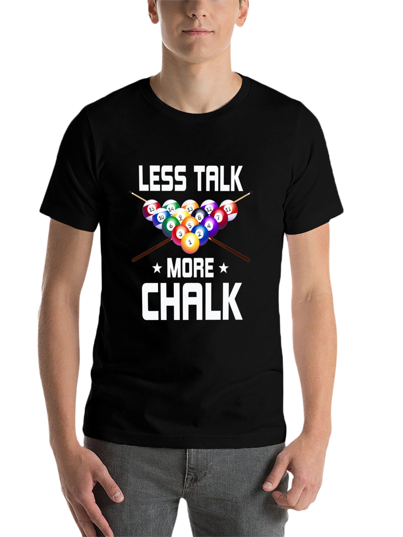 Less Talk More Chalk Billiards Graphic T-Shirt - 7