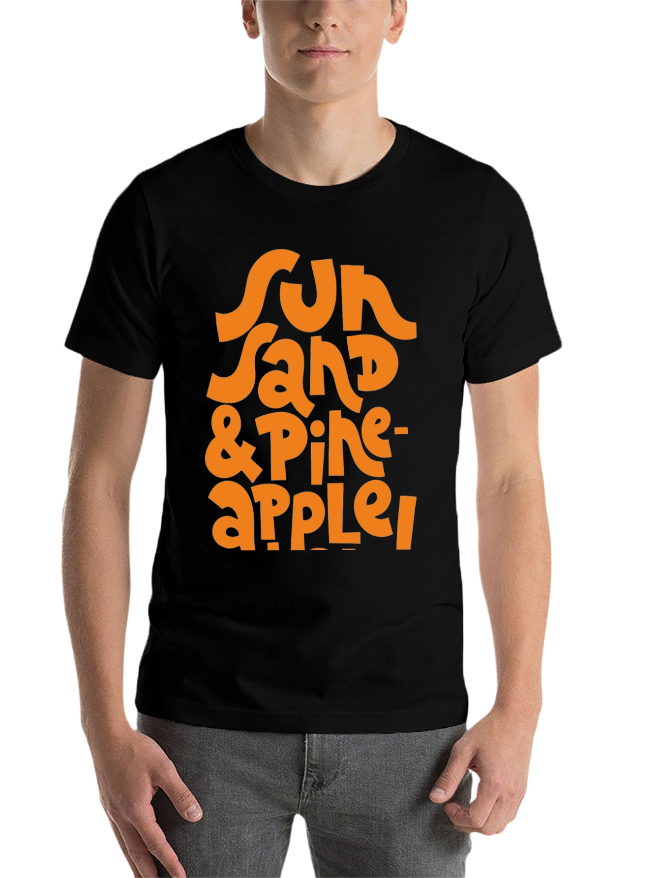 Black Sun, Sand & Pineapple Graphic T-Shirt view 7