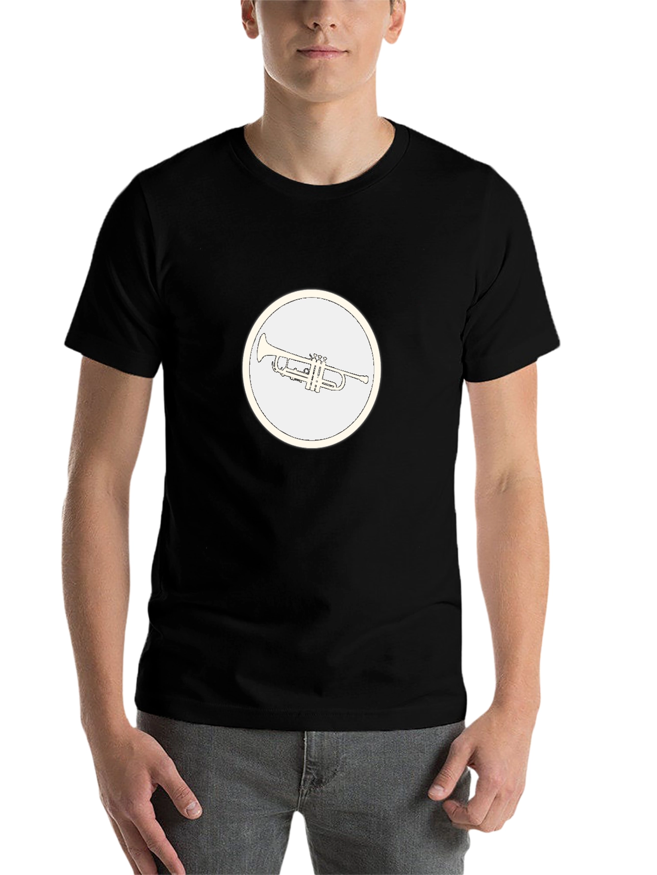 Black Trumpet Graphic Tee - Cool Musical Shirt view 7