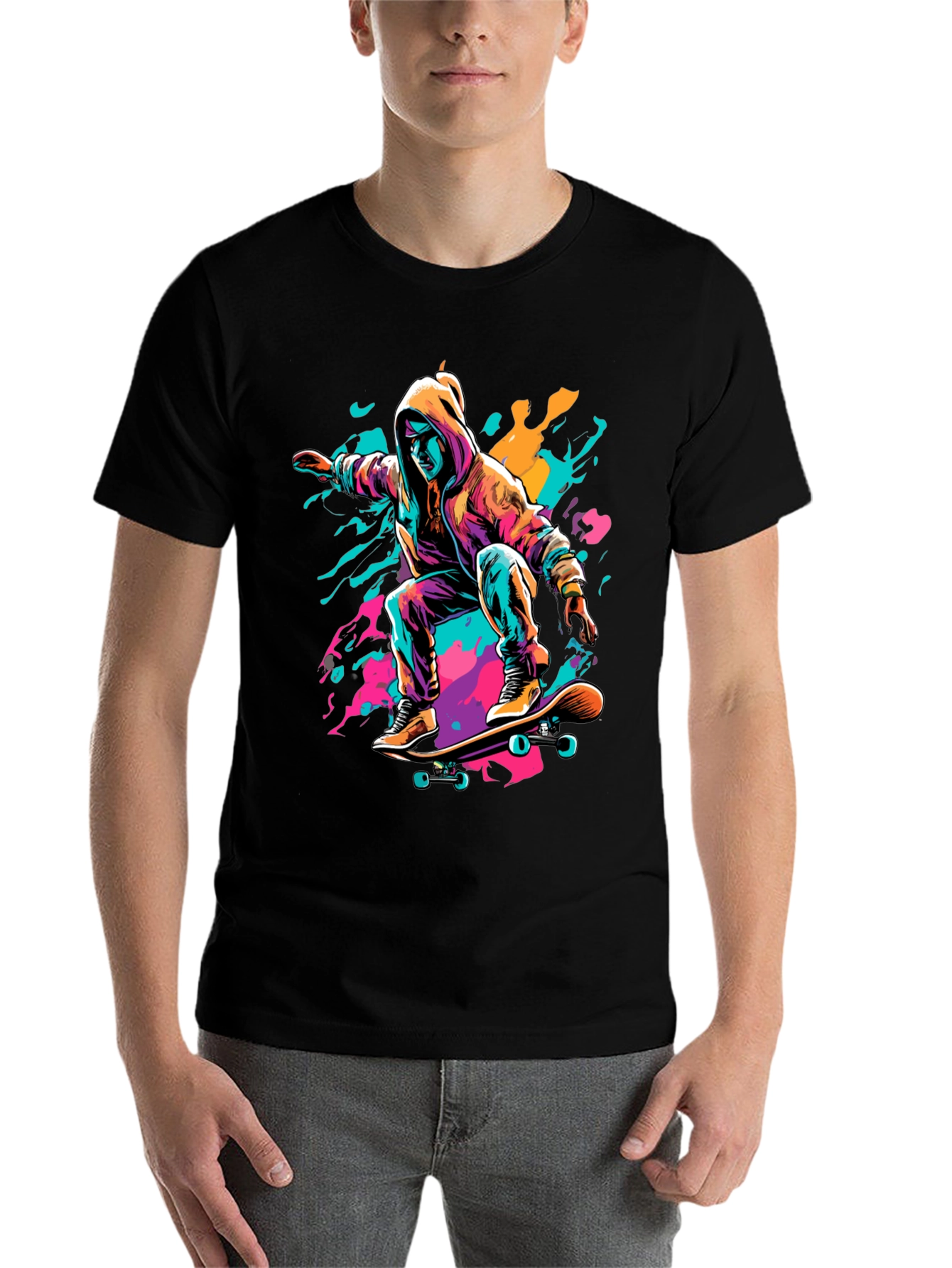 Black Skater Graphic Tee - Cool Urban Style view 7