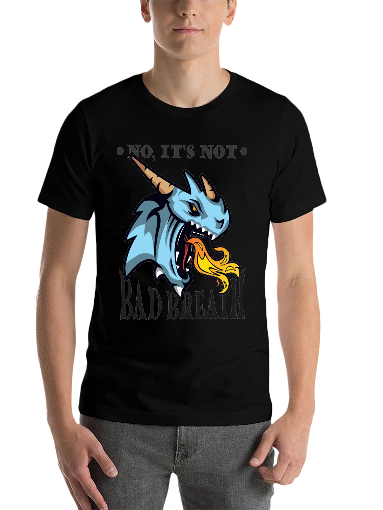 Black Dragon Fire Breath Graphic Tee - Bold & Unique! view 7