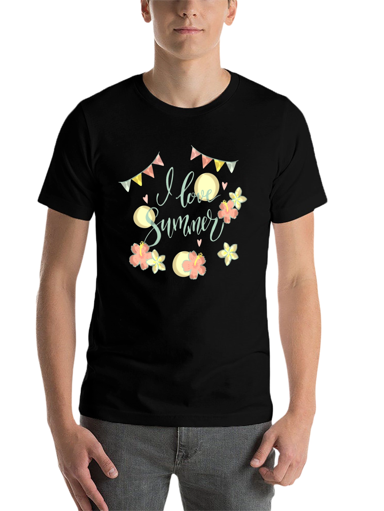 Black I Love Summer Graphic Tee view 7