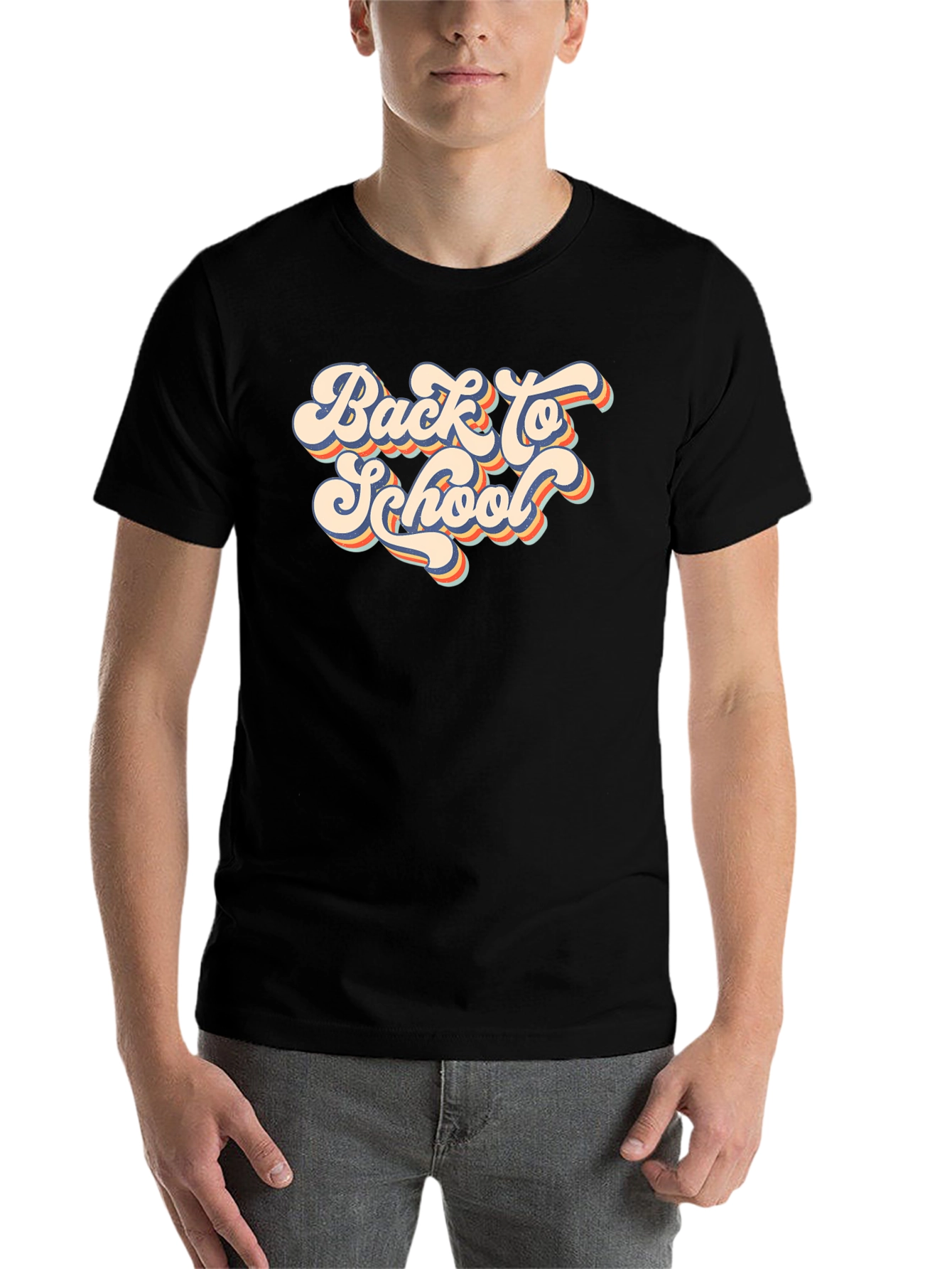 Retro Back to School Black T-Shirt - 7