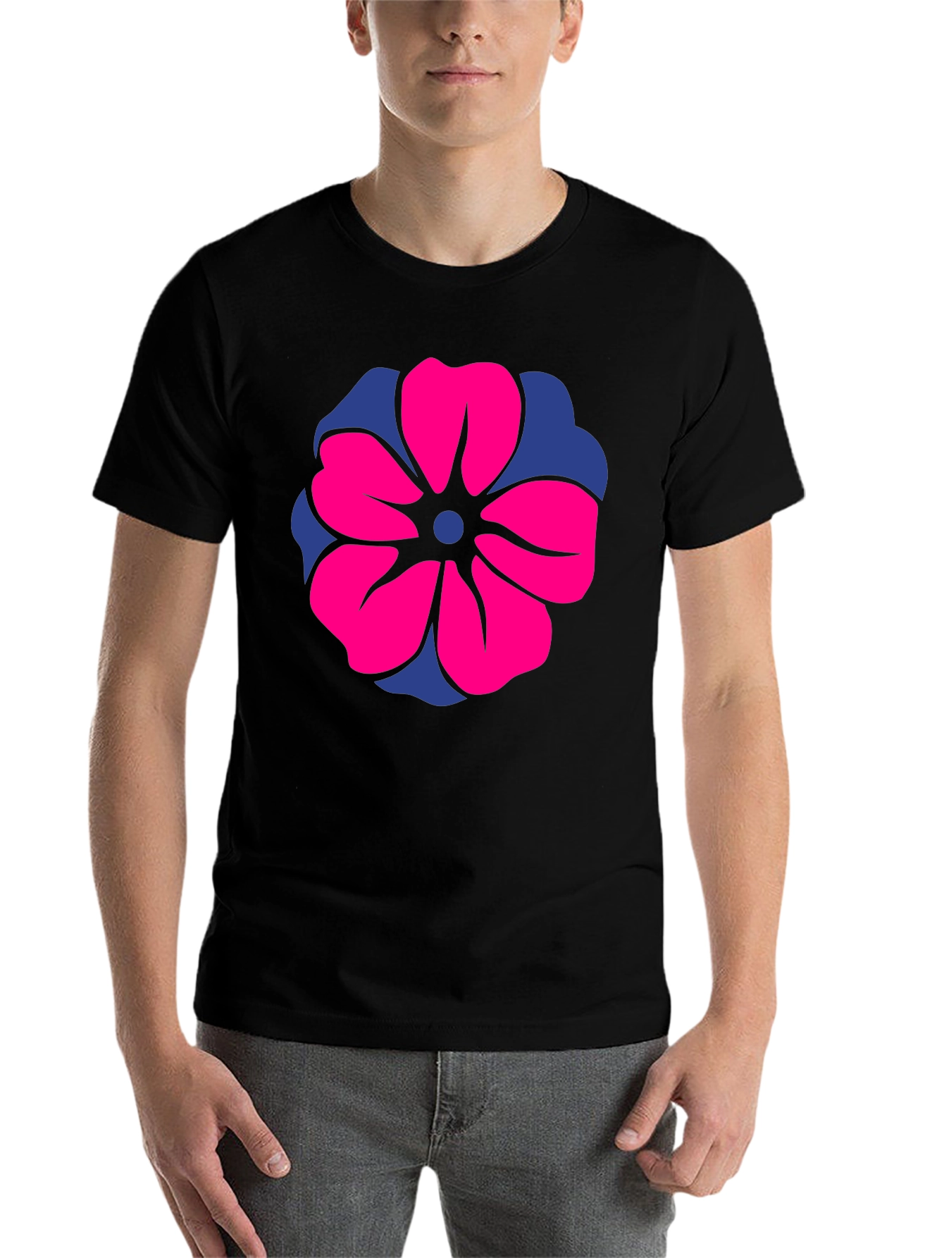 Black Floral Print Crew Neck T-Shirt - Bold Statement Tee view 7