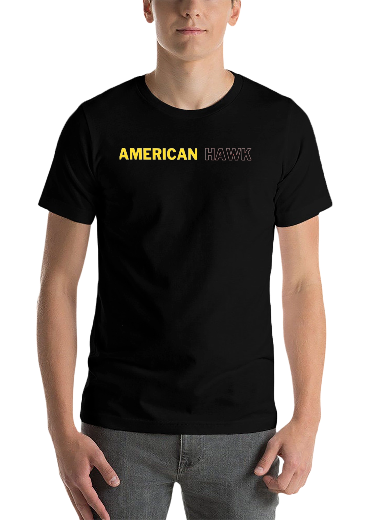 Black American Hawk Graphic Tee - Stylish Black T-Shirt view 7