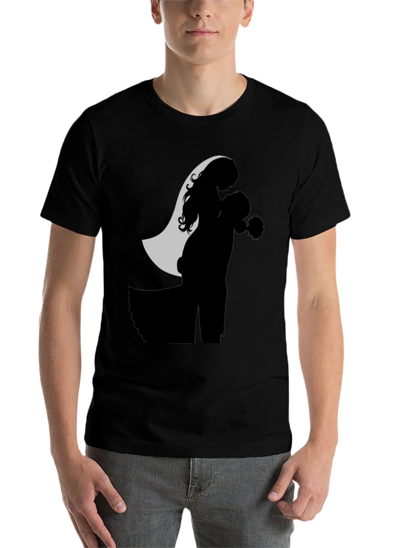 Black Bridal Silhouette Graphic Tee view 7