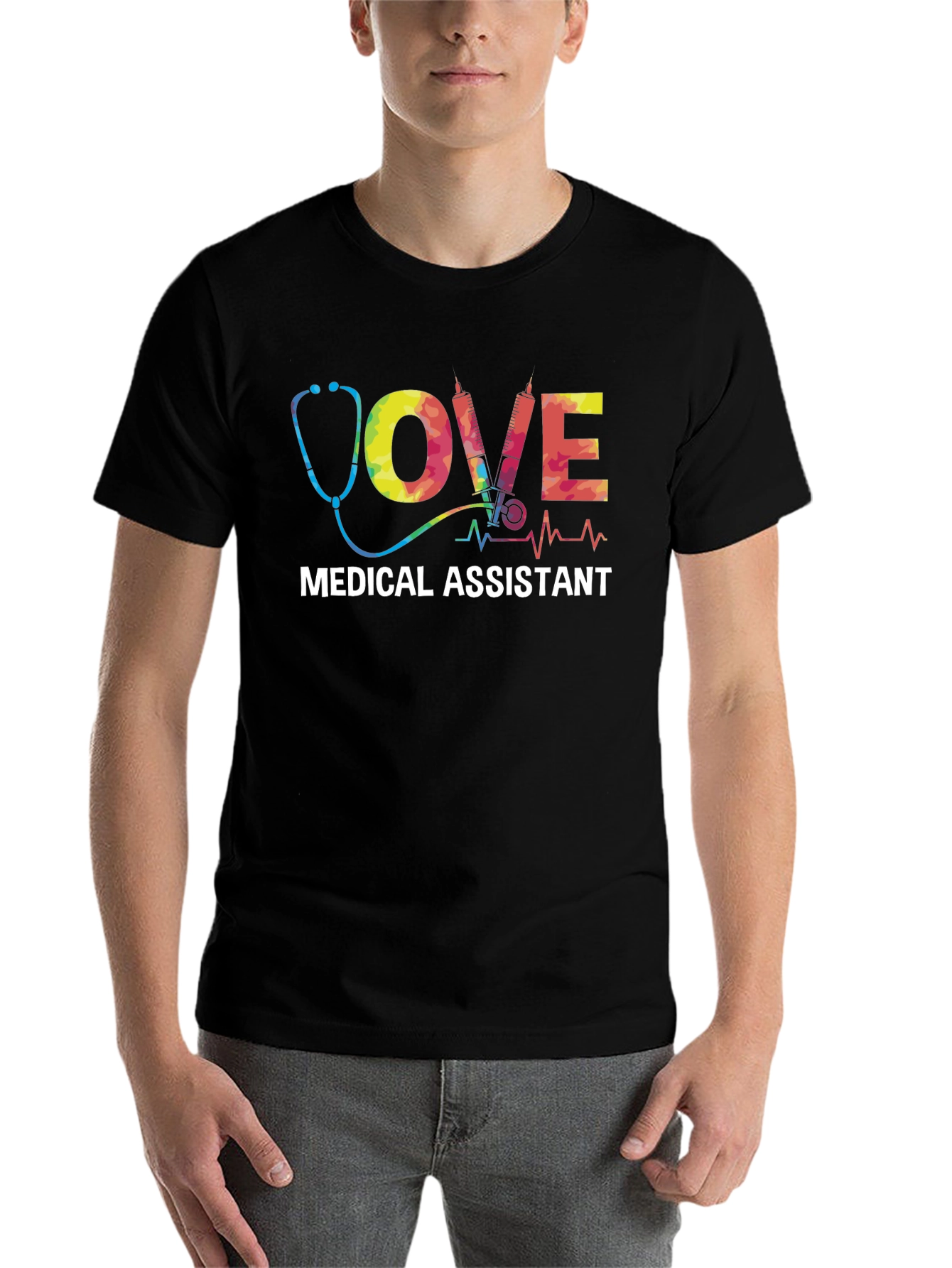 Black Medical Assistant Love T-Shirt view 7