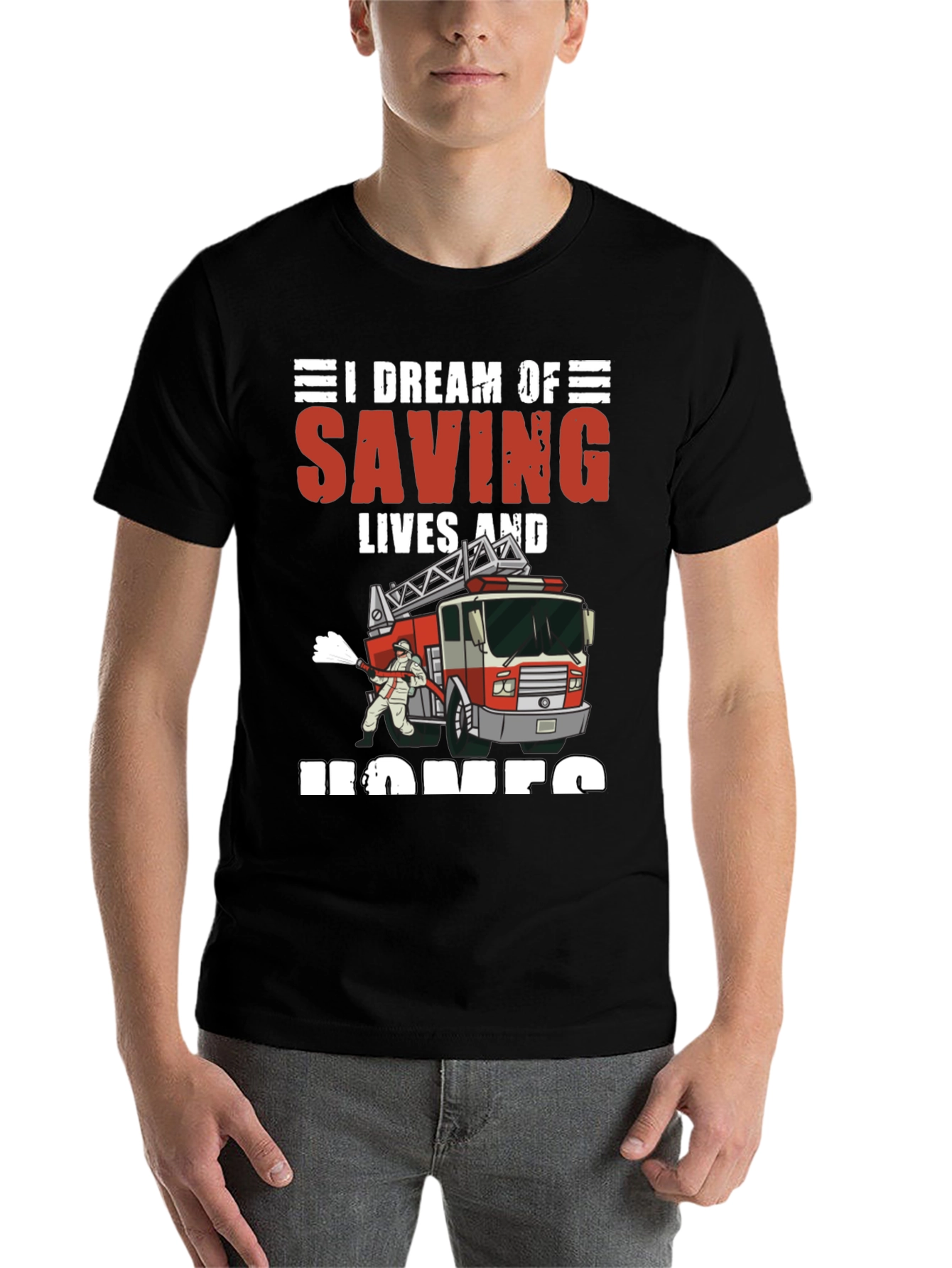 Black Firefighter Dream T-Shirt view 7