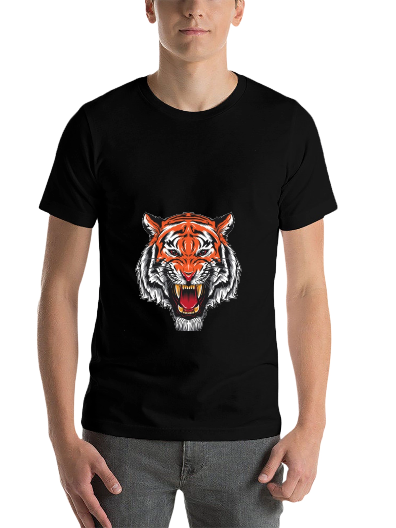 Black Black Tiger Graphic T-Shirt - Fierce Style view 7