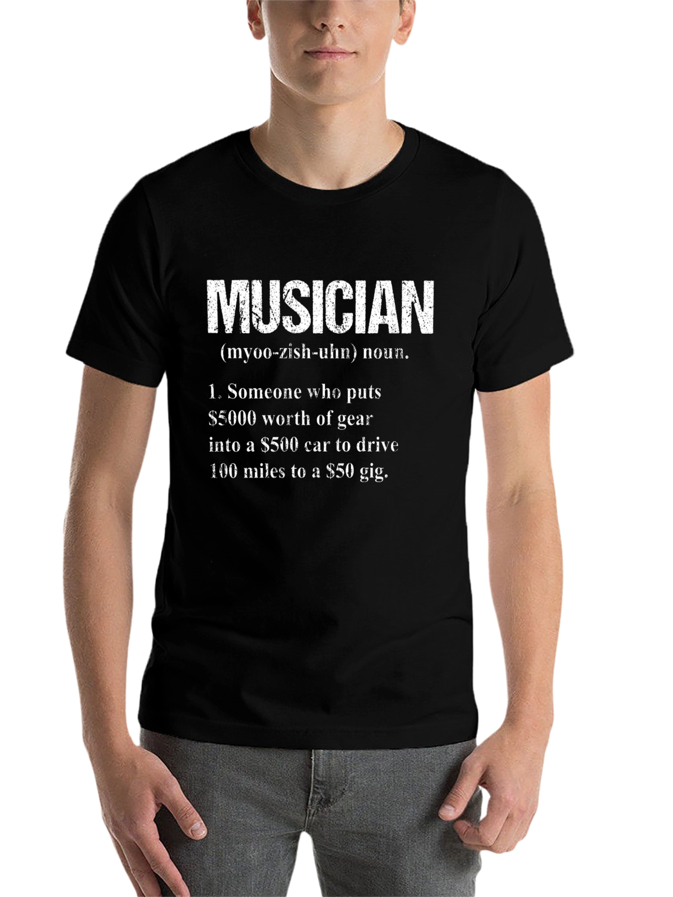 Black Musician Definition T-Shirt - Humorous Music Lover Tee view 7