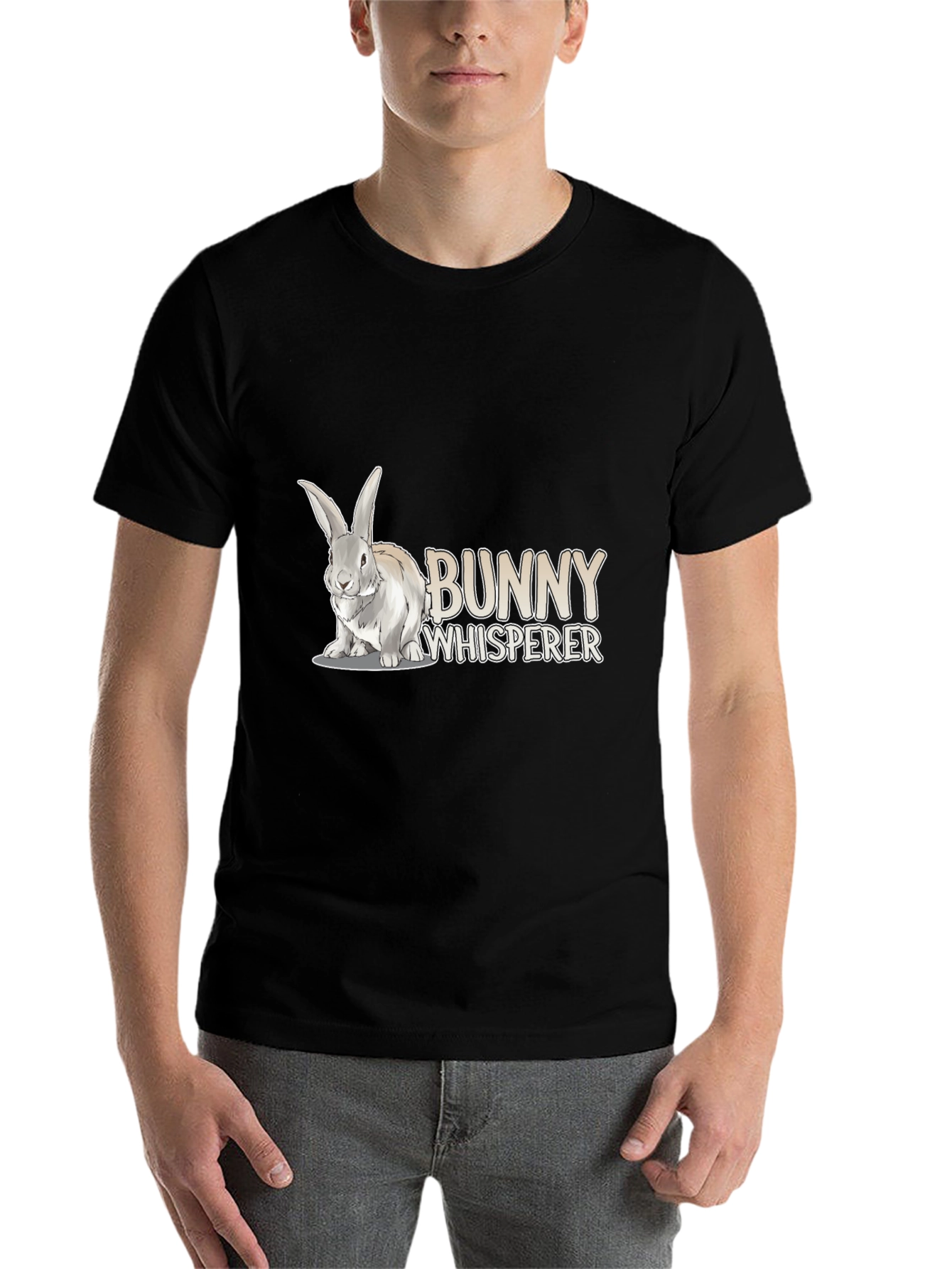 Black Bunny Whisperer Graphic T-Shirt view 7