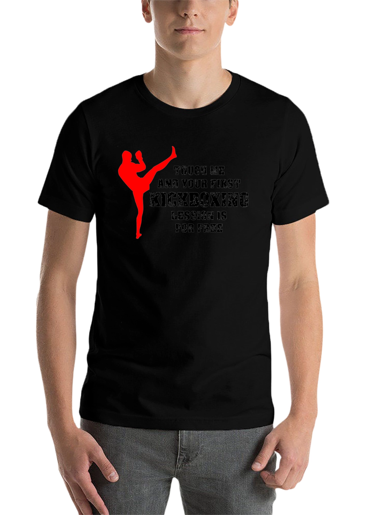 Black Kickboxing Lesson Graphic T-Shirt view 7