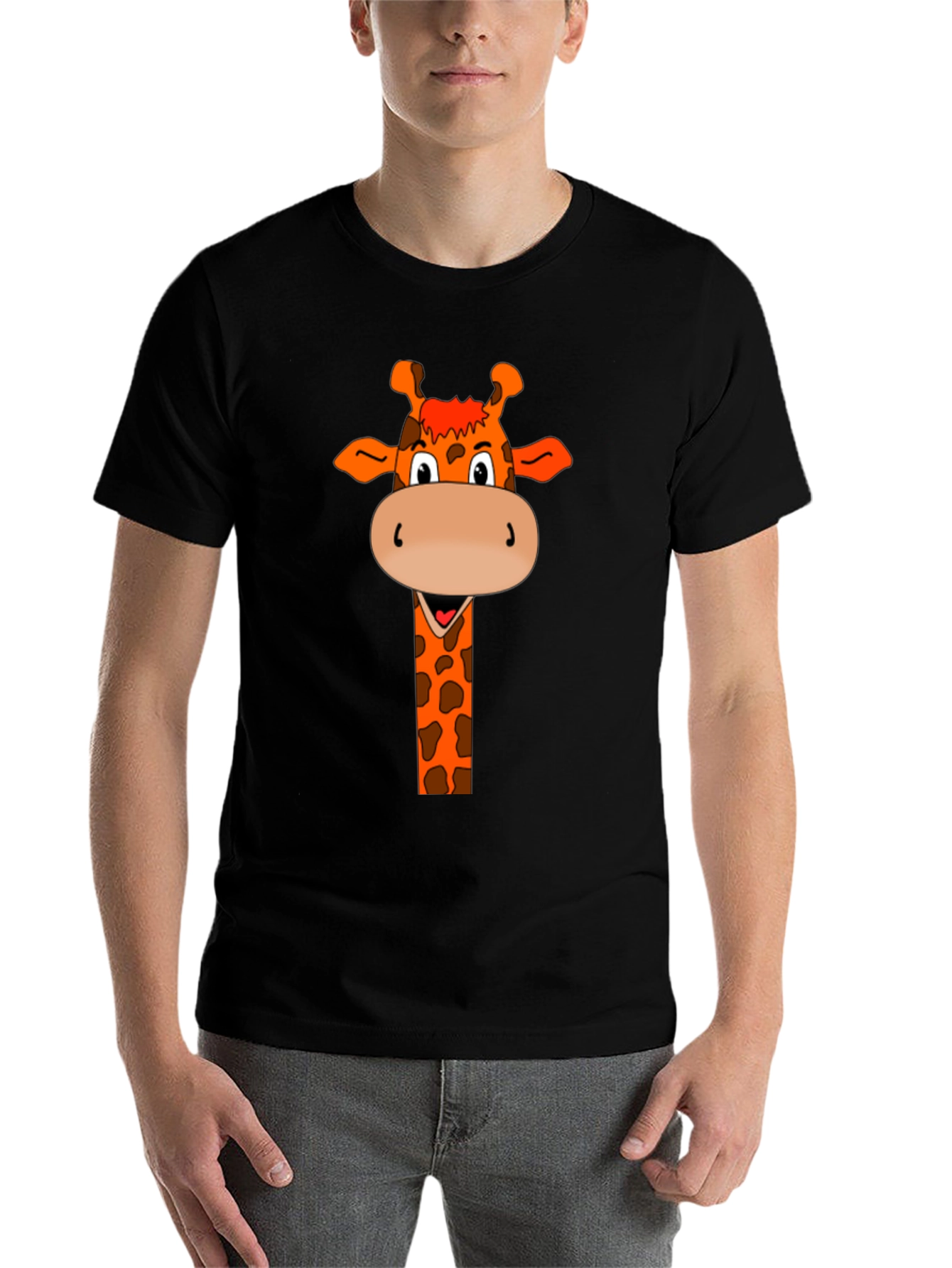 Black Giraffe Graphic Tee - Men's Black T-Shirt view 7