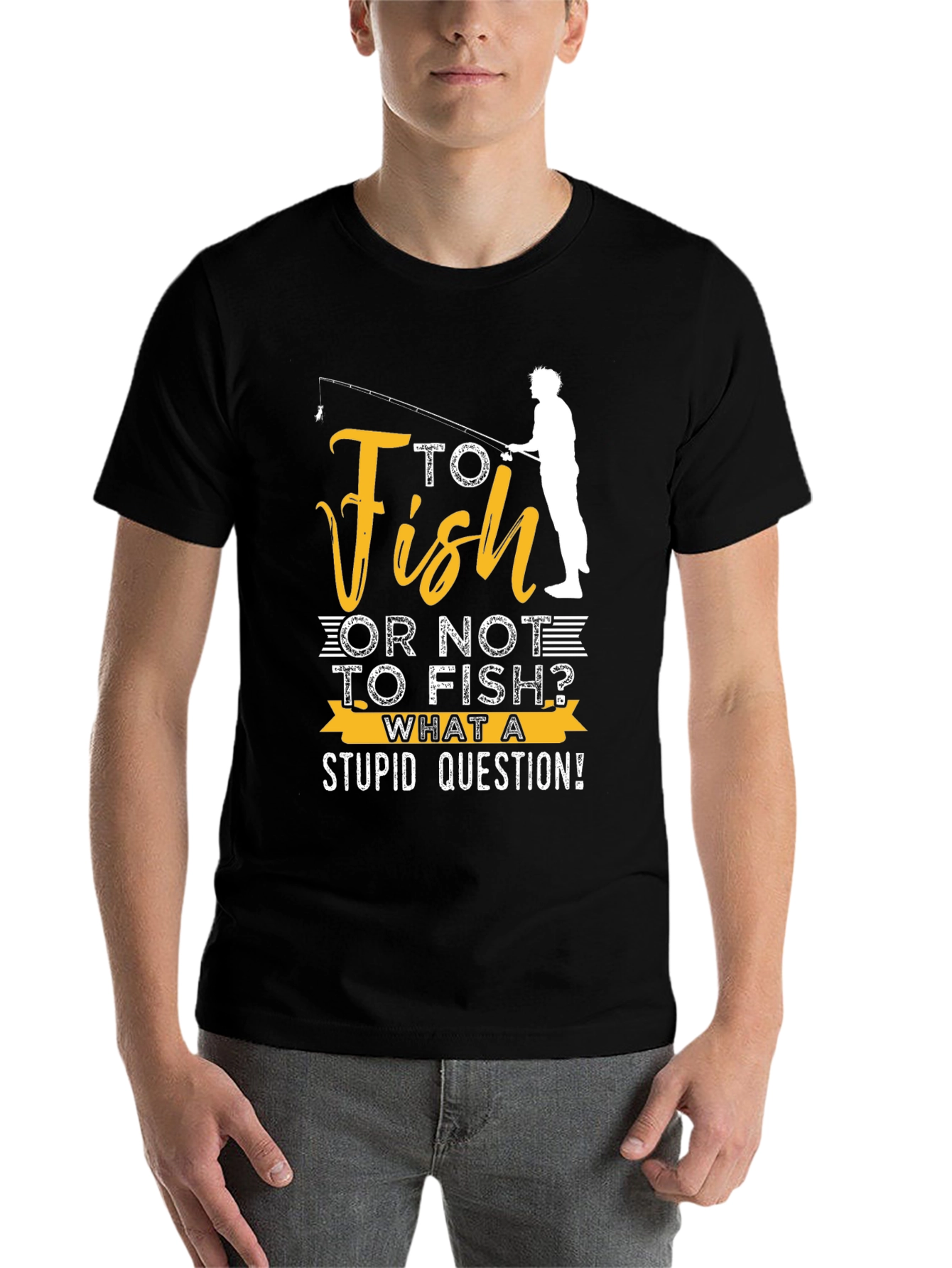 Black Funny Fishing T-Shirt: "To Fish or Not to Fish?" view 7