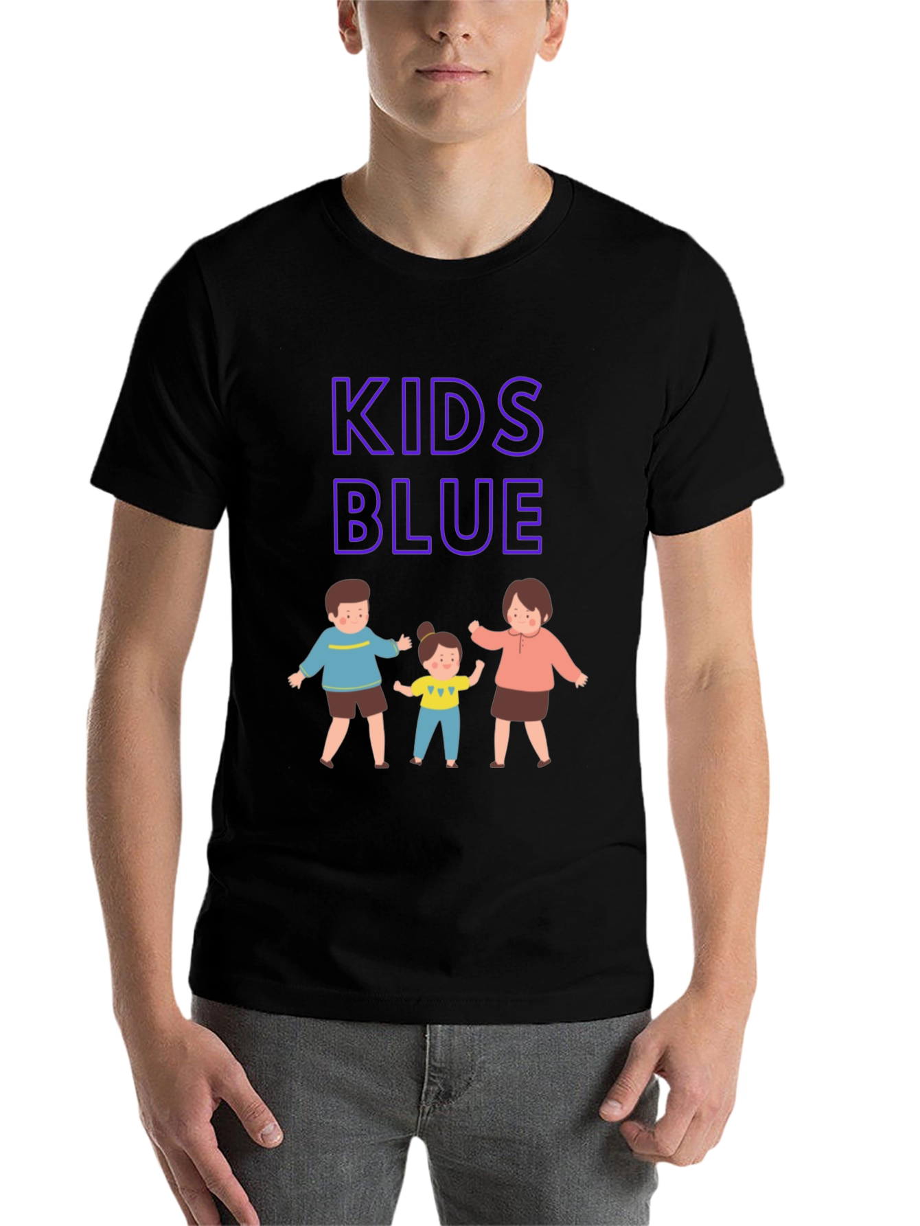 Black Kids Blue Graphic Tee view 7