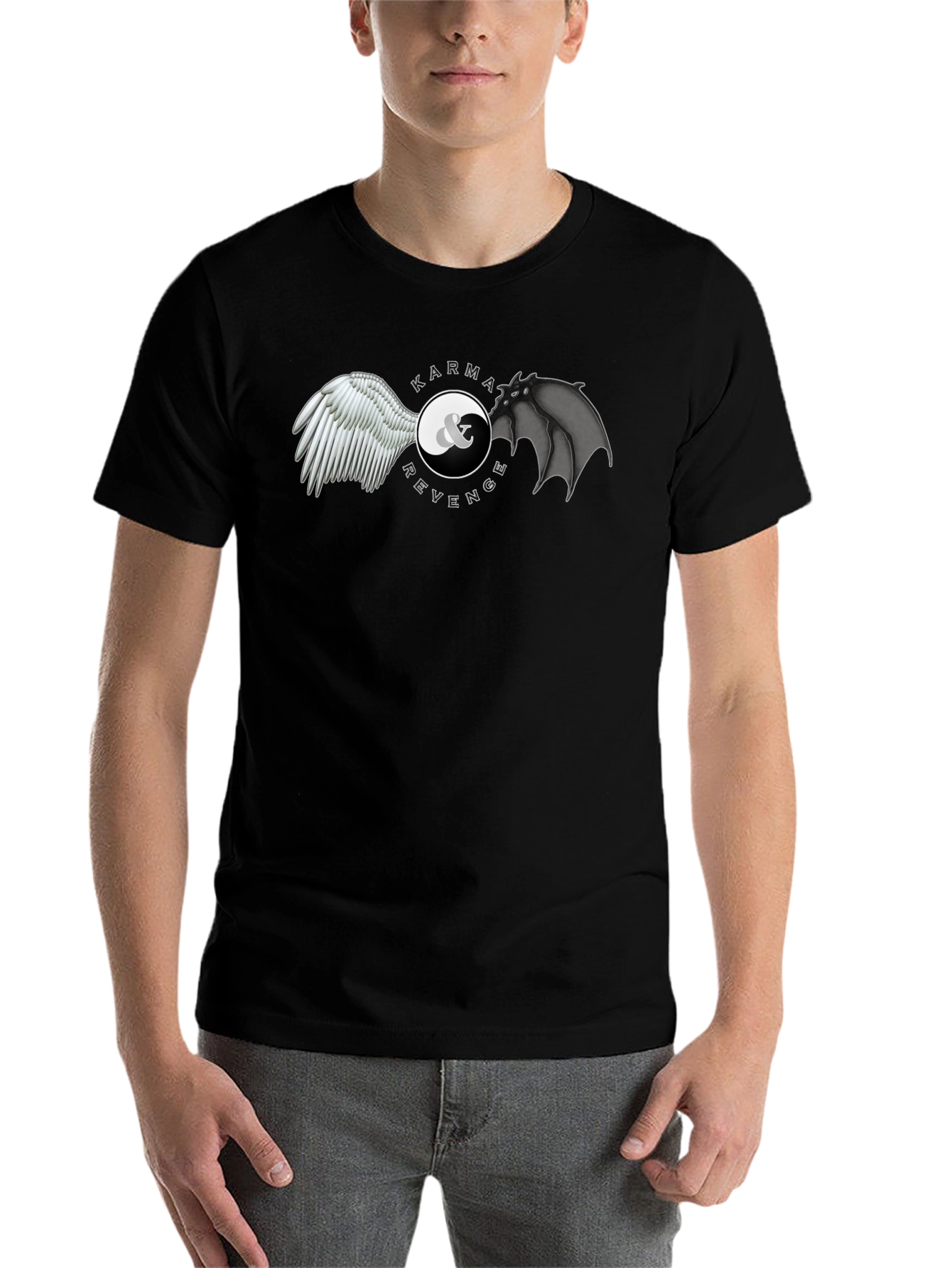 Black Karma & Revenge Graphic T-Shirt - Balance Design view 7