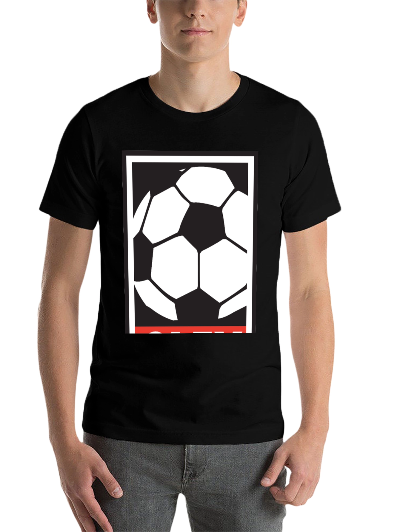 Black Soccer Ball Graphic Tee - Classic Black T-Shirt view 7