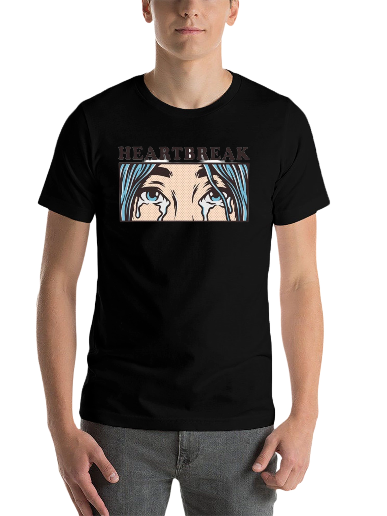 Black Heartbreak Graphic T-Shirt - Unisex Black Tee view 7