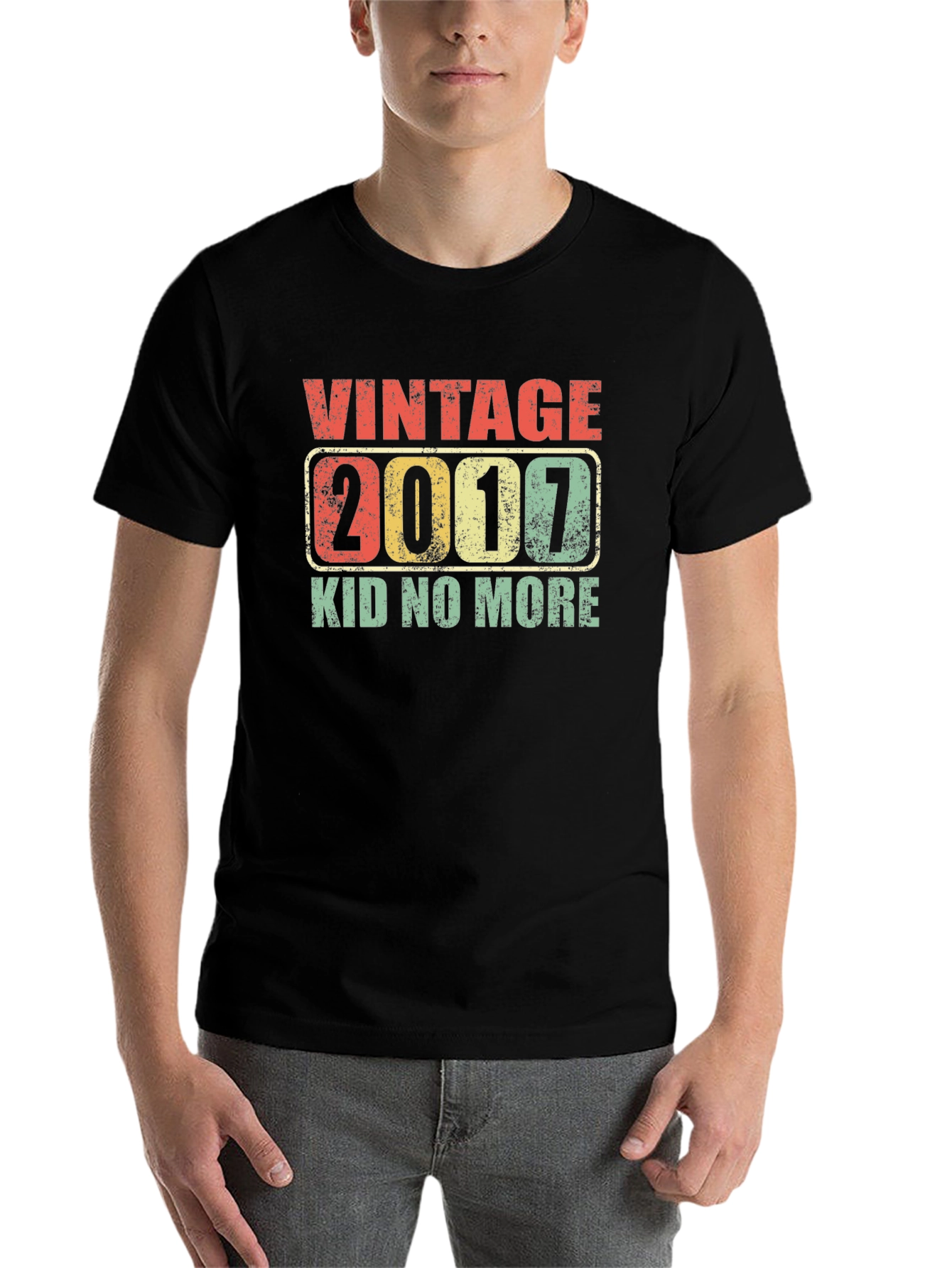 Black Vintage 2017 Kid No More Black T-Shirt view 7