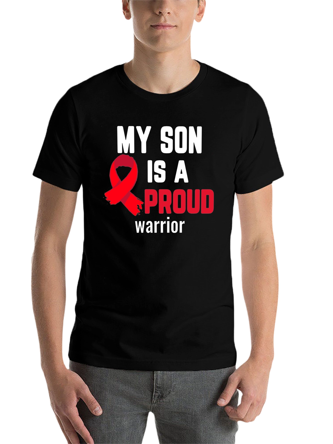 Black My Son Is A Proud Warrior T-Shirt - Support view 7