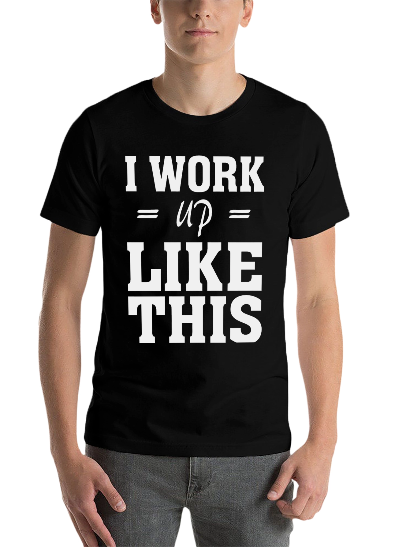 Black I Work Up Like This T-Shirt view 7