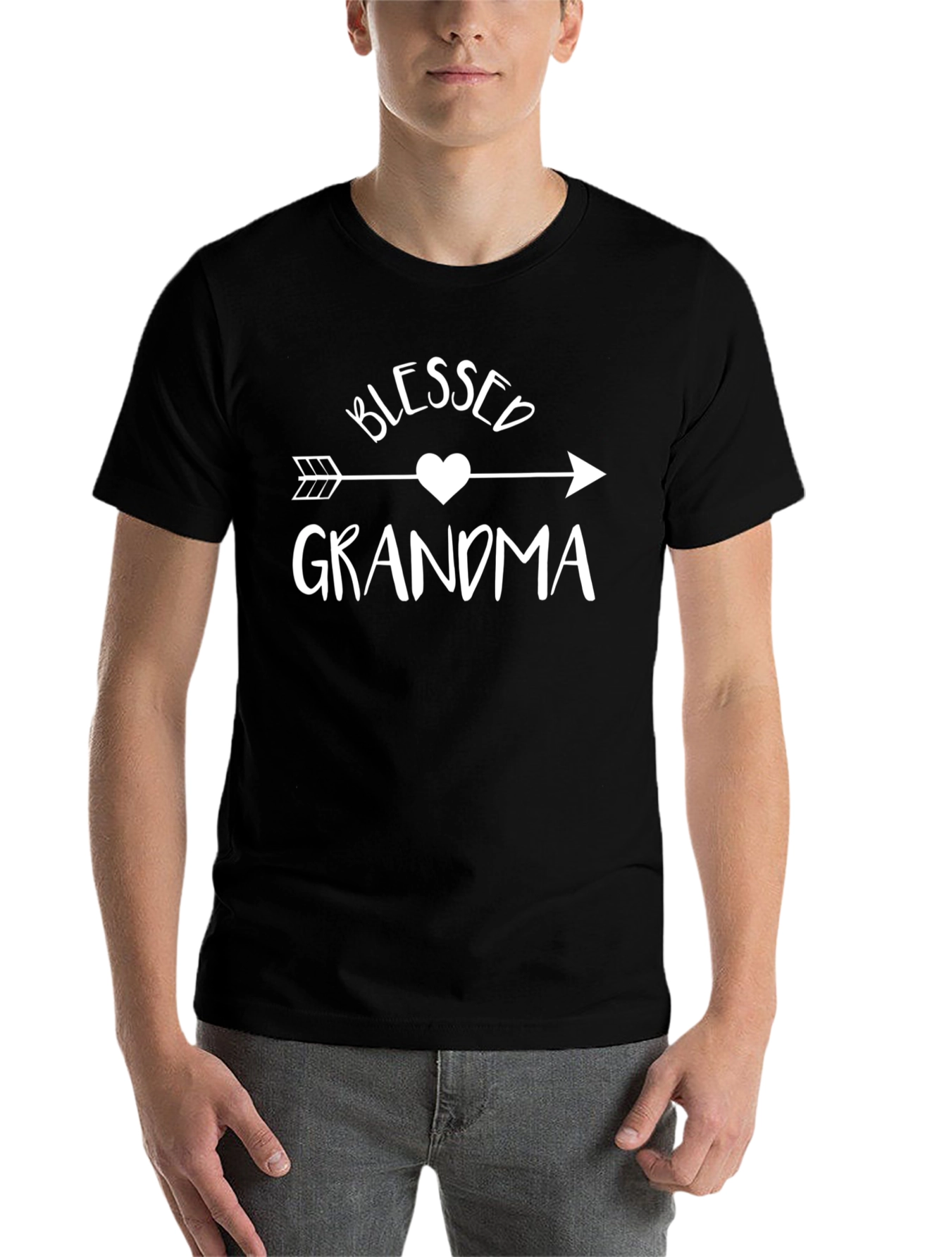 Black Blessed Grandma Arrow Heart T-Shirt view 7
