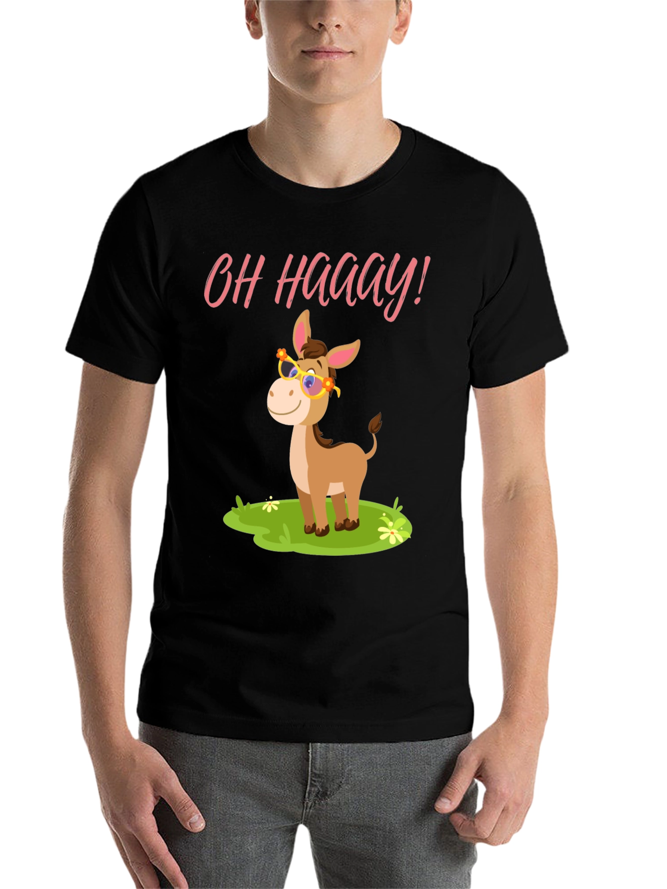 Black Funny Donkey T-Shirt - Oh Haaay! view 7