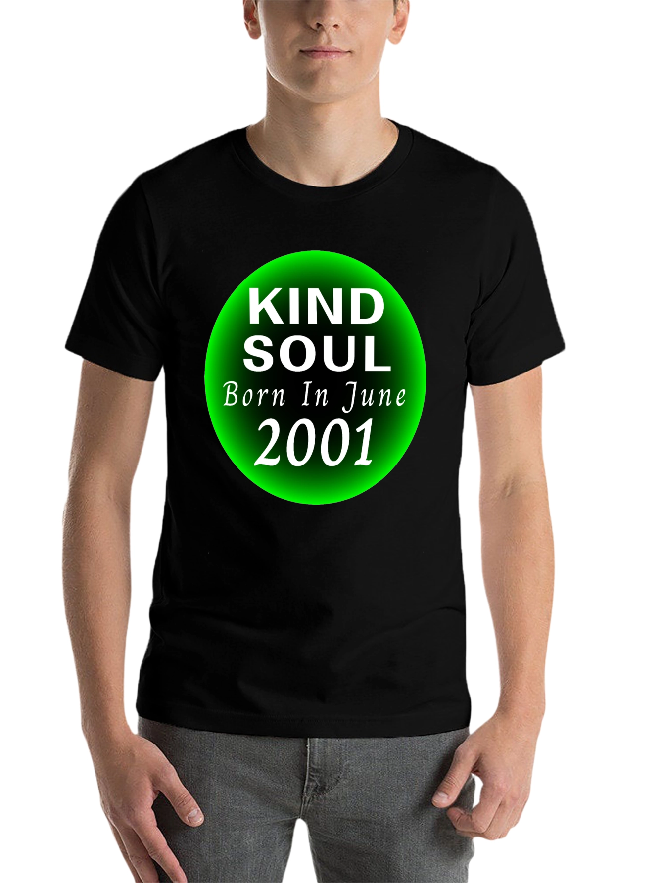 Black Kind Soul Born in June 2001 T-Shirt view 7