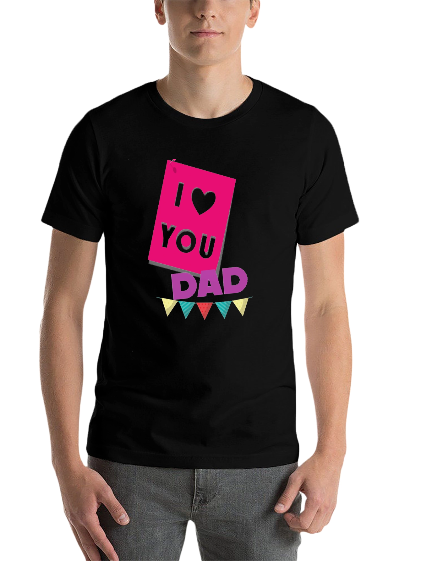 Black I Love You Dad T-Shirt view 7
