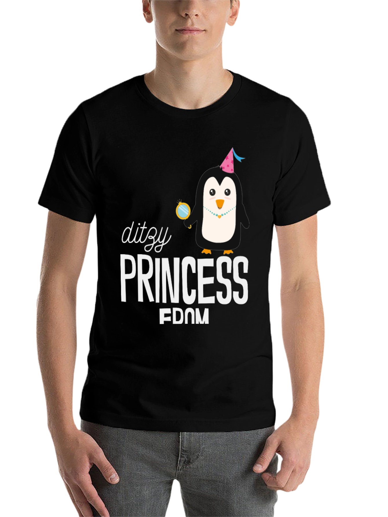Black Dizzy Princess Penguin Graphic Tee view 7