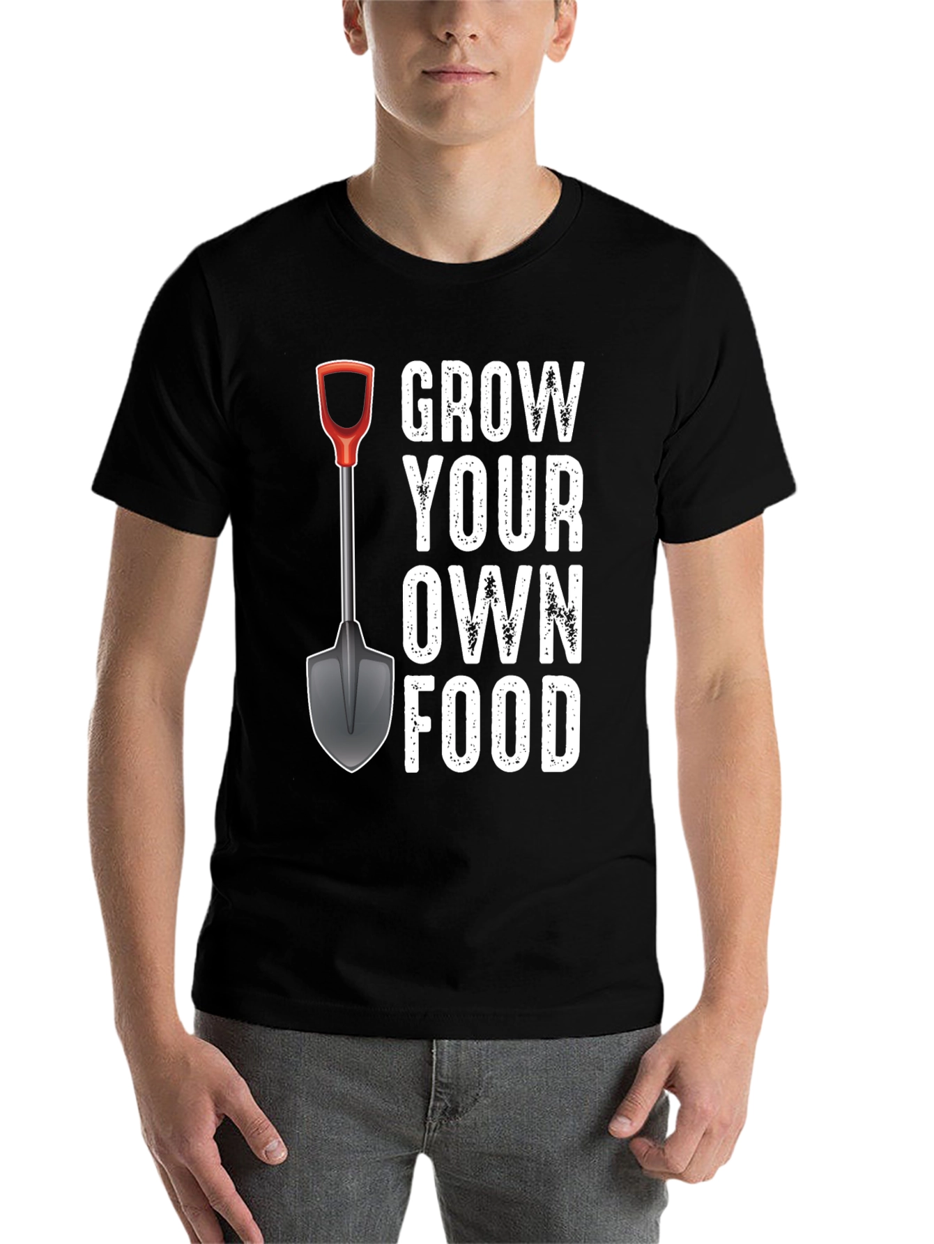 Black Grow Your Own Food T-Shirt Gardening Tee view 7