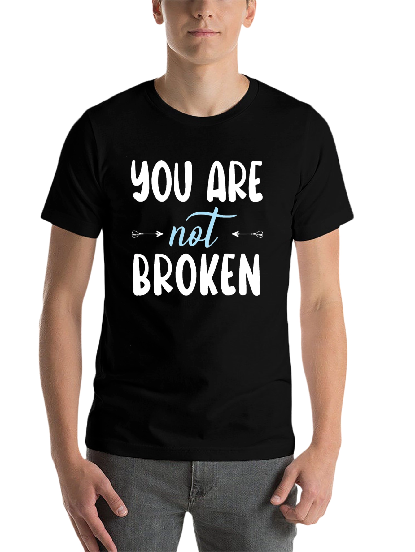 Black You Are Not Broken Graphic T-Shirt view 7