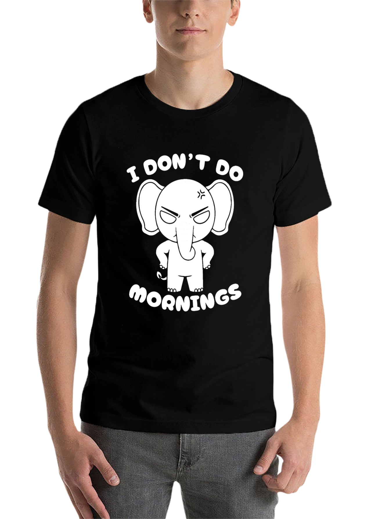 Black I Don't Do Mornings Graphic T-Shirt - Black view 7