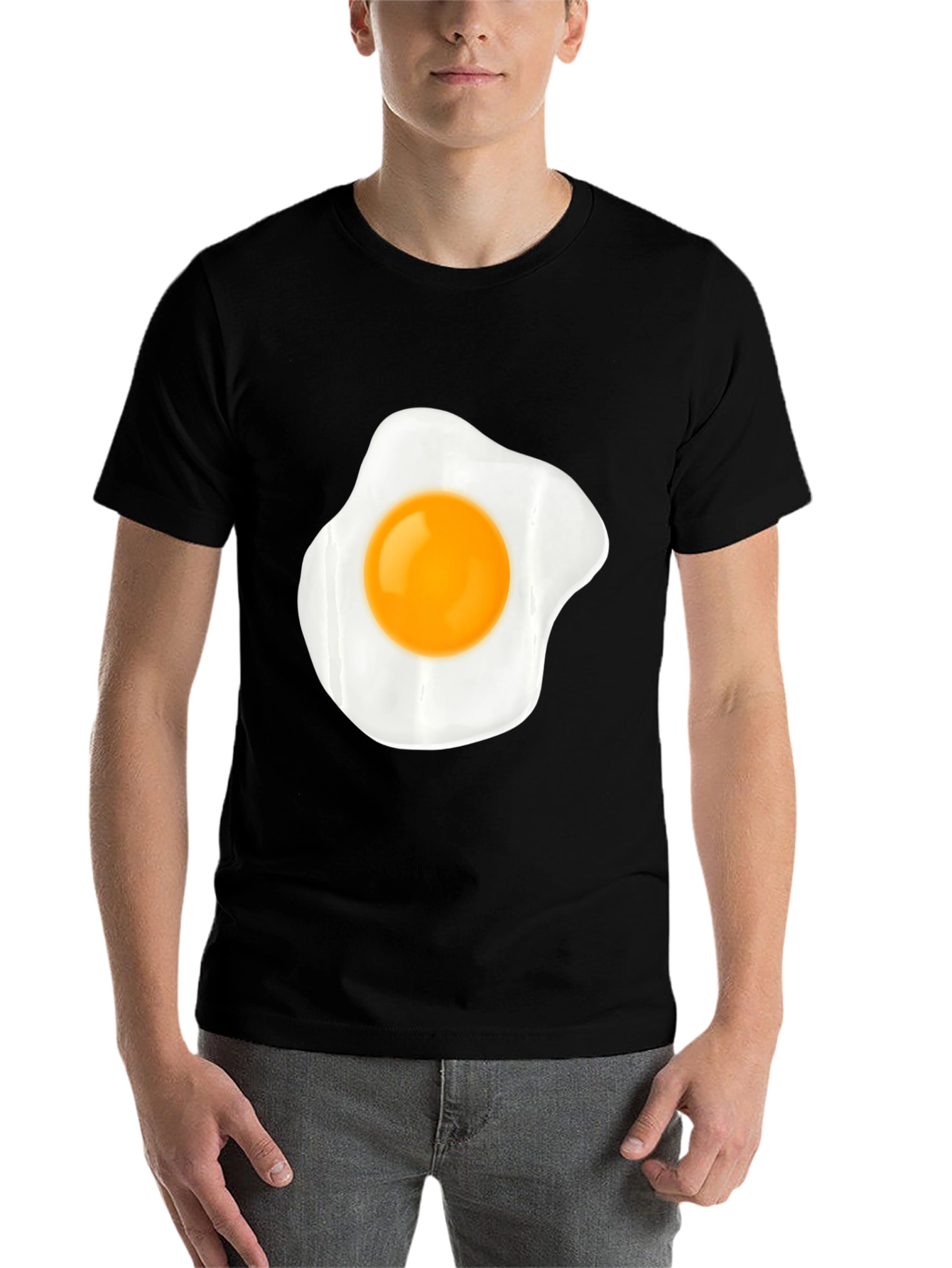 Black Fried Egg Graphic Tee - Unisex Casual Style view 7