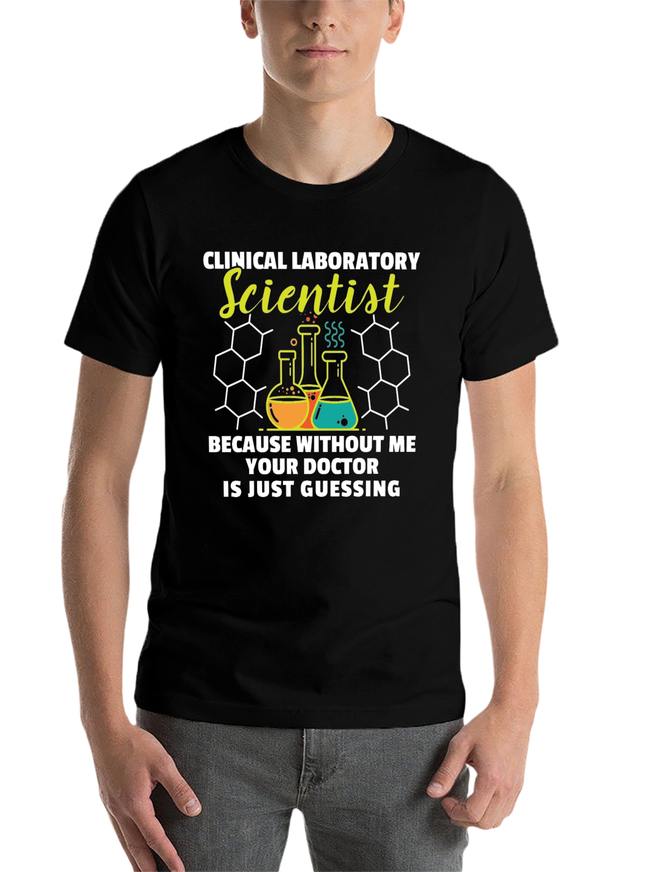 Black Clinical Lab Scientist T-Shirt - Doctor Guessing Funny Tee view 7