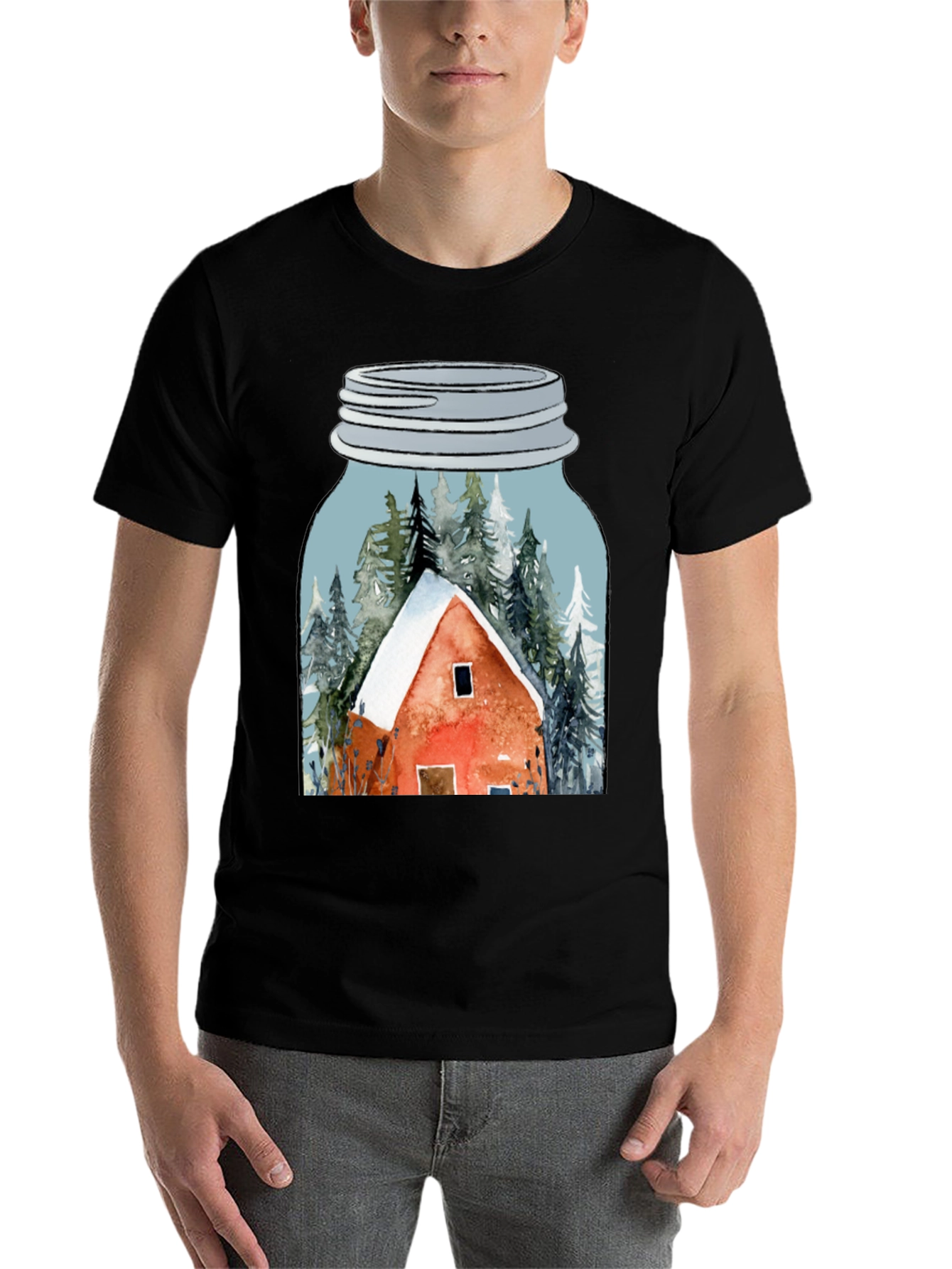 Black Cabin in a Jar Graphic Tee view 7