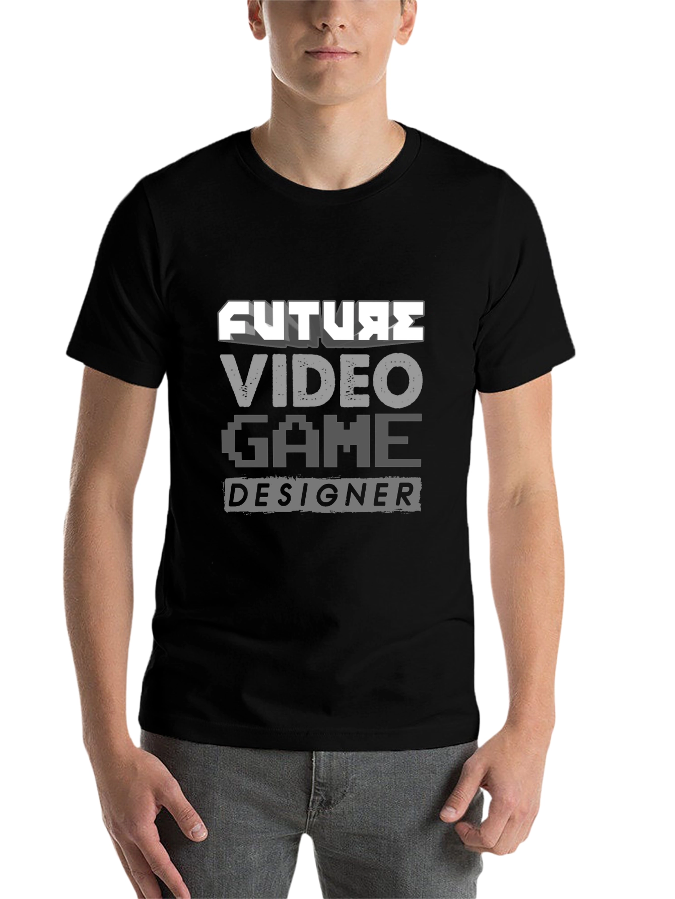 Black Future Video Game Designer T-Shirt - Gamer Career Tee view 7