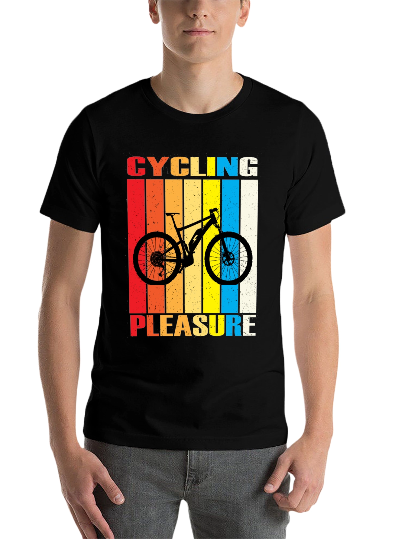 Black Cycling Pleasure Graphic T-Shirt view 7
