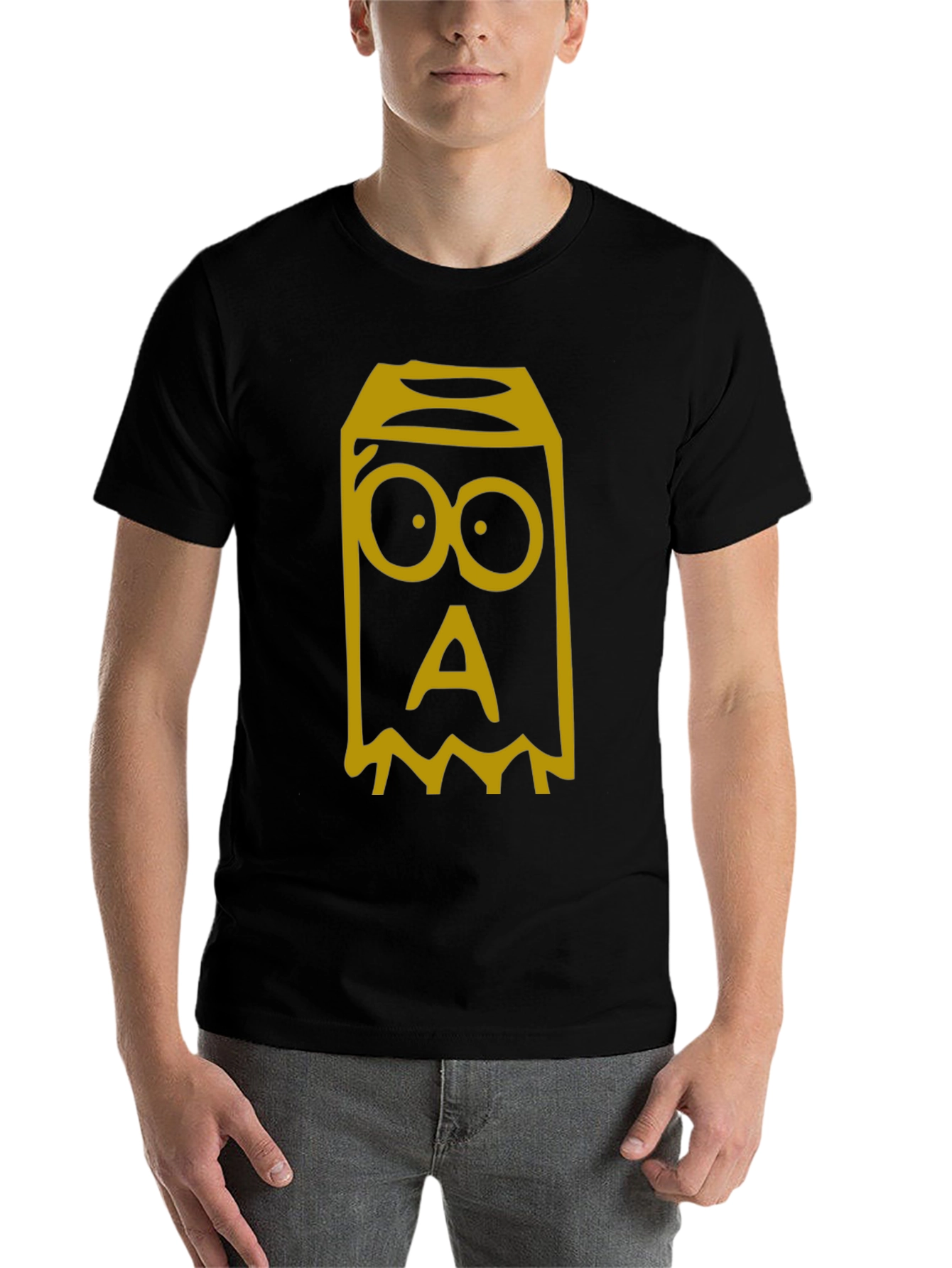 Black Monster Graphic Tee - Black Cotton T-Shirt view 7