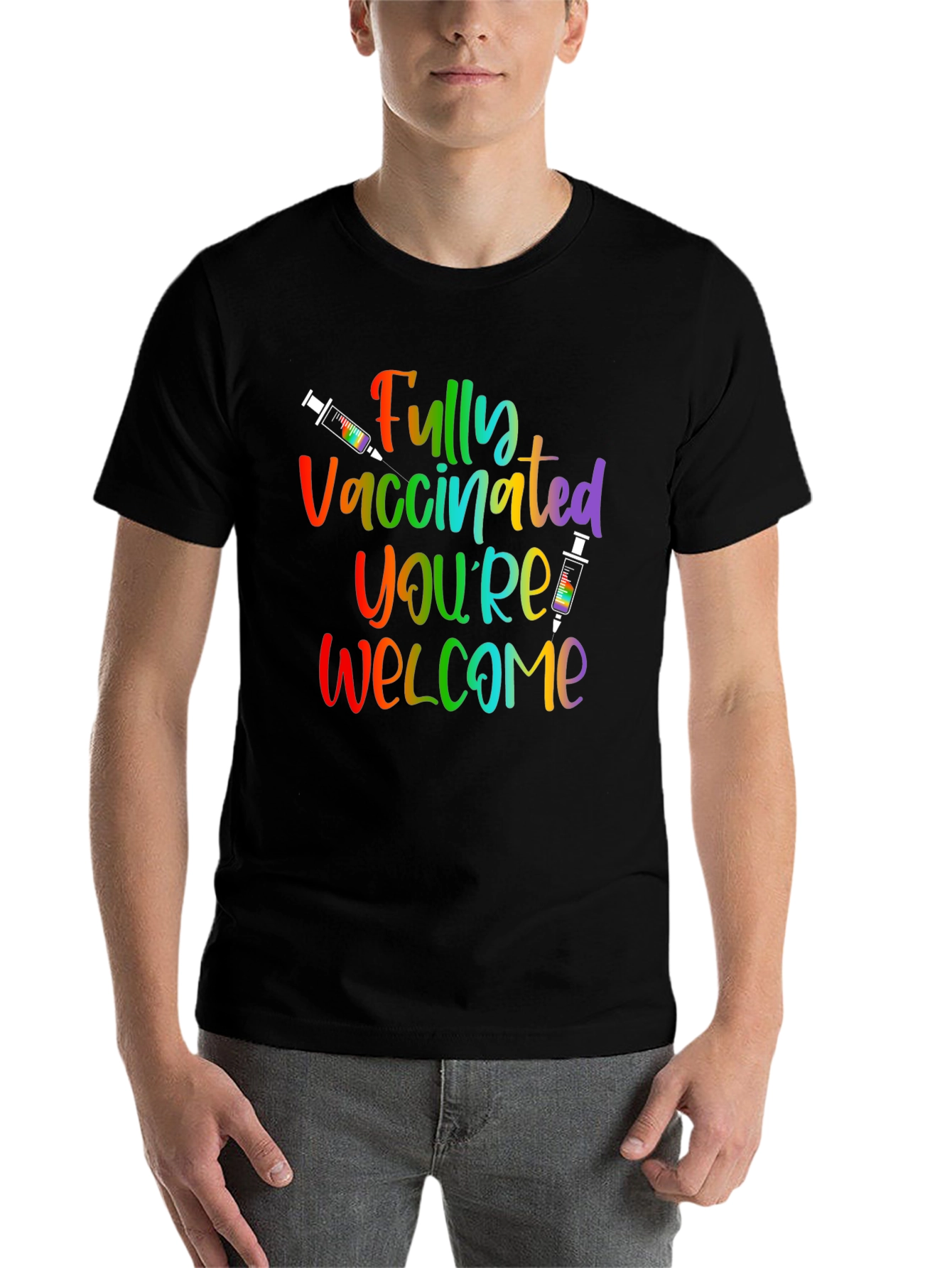 Black Fully Vaccinated Pride T-Shirt view 7